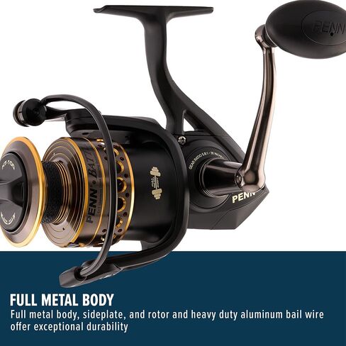 PENN Battle Spinning Reel Kit, Size 5000, Includes Reel Cover and Spare Anodized Aluminum Spool, Right/Left Handle Position, HT-100 Front Drag System in Kuwait
