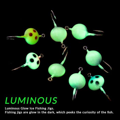 THKFISH Ice Fishing Jigs Ice Fishing Lures Ice Fishing Gear Ice Small Fishing Tackle Kit Crappie Panfish Jigs in Kuwait