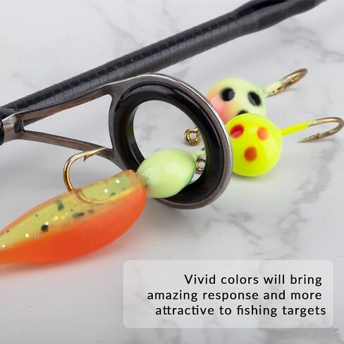 THKFISH Ice Fishing Jigs Ice Fishing Lures Ice Fishing Gear Ice Small Fishing Tackle Kit Crappie Panfish Jigs in Kuwait