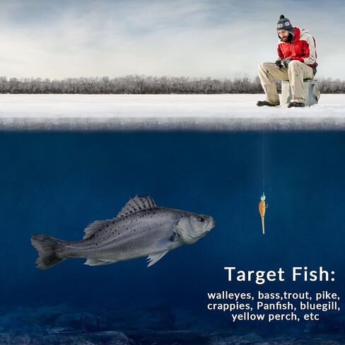 THKFISH Ice Fishing Jigs Ice Fishing Lures Ice Fishing Gear Ice Small Fishing Tackle Kit Crappie Panfish Jigs in Kuwait