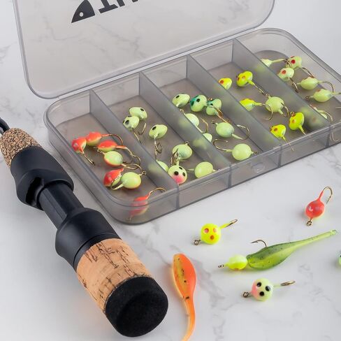 THKFISH Ice Fishing Jigs Ice Fishing Lures Ice Fishing Gear Ice Small Fishing Tackle Kit Crappie Panfish Jigs in Kuwait