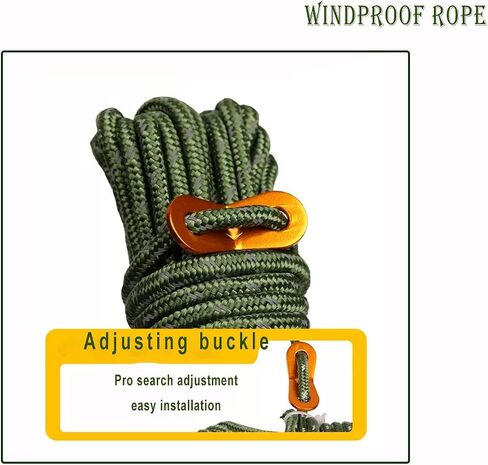 A Black rope Outdoor Guy Lines Tent Cords, AOPANDA with Aluminum Alloy Buckle for camping rope, Suitable for Camping, Outdoor Sports(4mm,13ft,4pack) in Kuwait