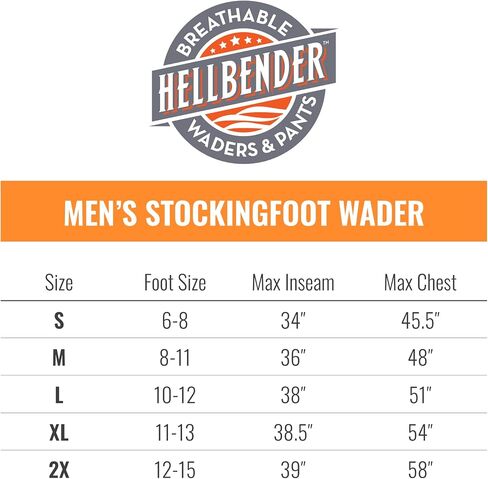 تي آر جي توغز رجالي Hellbender Pro Stockingfoot Fishing Chest Wader in Kuwait