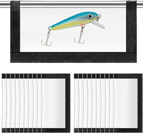 Geosar 20 Pcs Fishing Lure Wraps Covers Clear PVC Lure Covers Fishing Hook Covers Easily See Lure Hook Covers Durable Lure Guard to Keep Children Fishermen Fishing Safe, 7.9'' x 3.9'' in Saudi Arabia