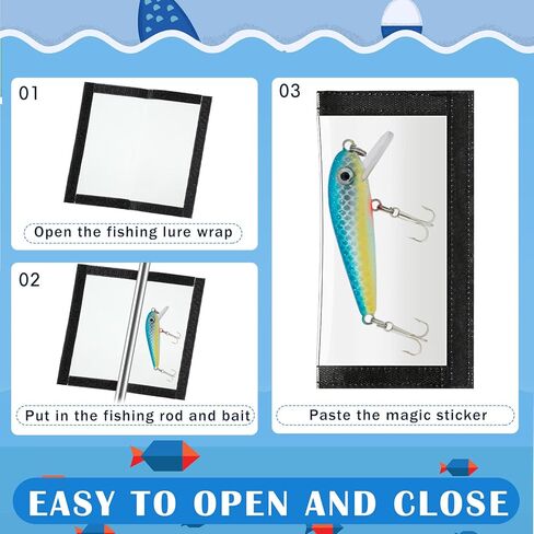 Geosar 20 Pcs Fishing Lure Wraps Covers Clear PVC Lure Covers Fishing Hook Covers Easily See Lure Hook Covers Durable Lure Guard to Keep Children Fishermen Fishing Safe, 7.9'' x 3.9'' in Saudi Arabia