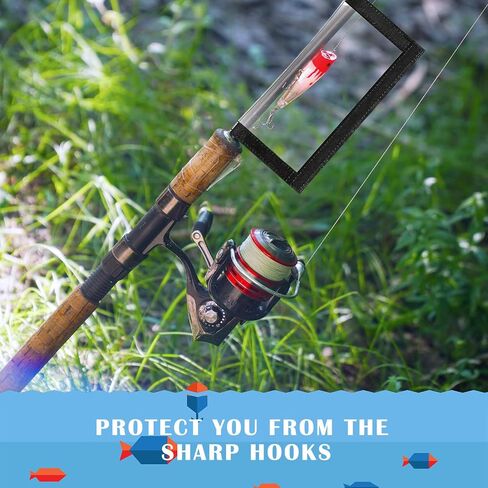 Geosar 20 Pcs Fishing Lure Wraps Covers Clear PVC Lure Covers Fishing Hook Covers Easily See Lure Hook Covers Durable Lure Guard to Keep Children Fishermen Fishing Safe, 7.9'' x 3.9'' in Saudi Arabia