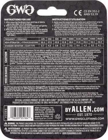سدادات أذن إسفنجية كاتمة صوت للفتيات مع مسدسات من Allen Company، 32 ديسيبل NRR، ANSI S3.19 وCE EN352-1، ​​تصنيف حماية السمع، 6 أزواج في كل عبوة، أزرق مخضر، مقاس واحد in Saudi Arabia