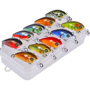 Mini Crankbait Fishing Lures Kits Swimbait Wobbler Hard Baits for Bass Trout Pike Freshwater and Saltwater 10pc-20pc/pack in Kuwait