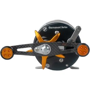 Catfish Pro Tournament Series 600CTS Round Baitcasting Reel - 6+1 Stainless Steel Ball Bearings, 5.3:1 Gear Ratio, 19lb Drag, Brass Gears, Centrifugal Brake, Durable & Powerful for Big Catfish Fishing