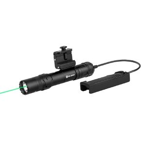 OLIGHT Odin GL 1500 Lumens Picatinny Rail Mount Rechargeable Tactical Flashlight & Baldr S 800 Lumens Compact Rail Mount Weaponlight with Green Beam and White LED Combo