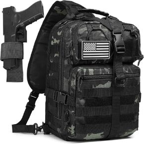 Tactical Crossbody Backpack Large Sling Pack With Holster Shoulder Bag For Men Outdoors Hiking Camping Gym in Saudi Arabia