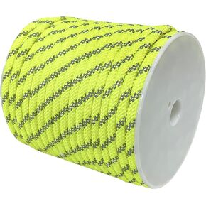 Sutekus 5/16" Accessory Cord Rope High Strength Utility Paracord 8mm Reflective Paracord Hiking Fishing Packaging 130FT (Neon Yellow) in Saudi Arabia
