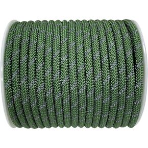 Sutekus 5/16" Accessory Cord Rope High Strength Utility Paracord 8mm Reflective Paracord Hiking Fishing Climbing Packaging 130FT (7mm Green)