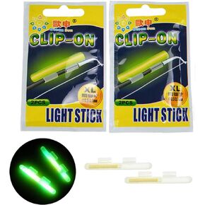 THKFISH Fishing Glow Sticks Rod Tip Glow Sticks Fishing Rod Floats Glow Sticks Fishing Rod Night Fishing Light Fishing Green Fluorescent Light 20pcs(10bags) #M #L #XL
