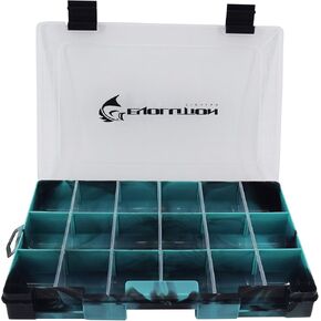 صينية صيد السمك من سلسلة الانجراف 3600 من Evolution Outdoor - منظم صندوق معالجة ملون مع مقصورات قابلة للإزالة، غطاء شفاف، مزلاج إغلاق، تخزين صندوق المرافق in Kuwait
