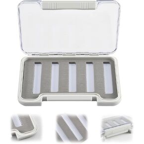 Goture Fly Fishing Box Single Sided Waterproof Tackle Case Flies Storage（Sponge Insert-5.51 * 3.82 * 0.67in）