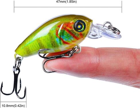 Mini Crankbait Fishing Lures Kits Swimbait Wobbler Hard Baits for Bass Trout Pike Freshwater and Saltwater 10pc-20pc/pack in Kuwait