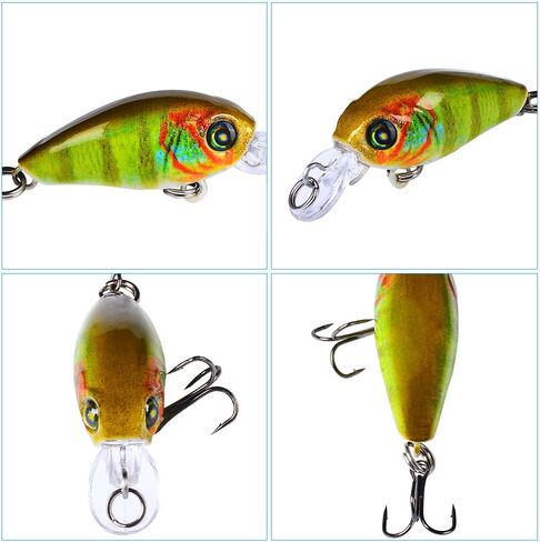 Mini Crankbait Fishing Lures Kits Swimbait Wobbler Hard Baits for Bass Trout Pike Freshwater and Saltwater 10pc-20pc/pack in Kuwait