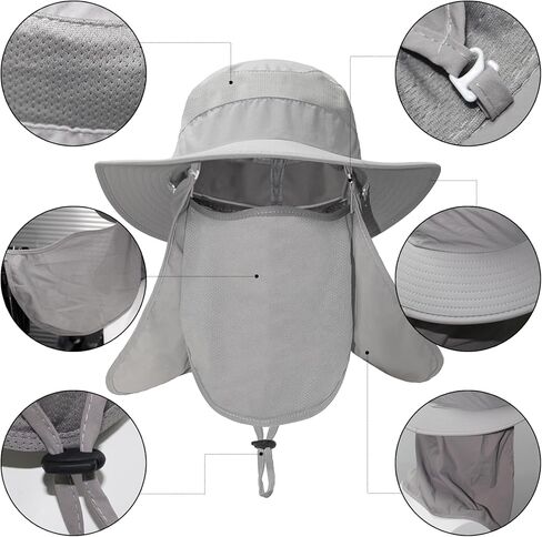 DEILAI 3 قطع قفازات الصيد عدة للرجال والنساء قبعة الصيد واسعة حافة قبعة الشمس مع شبكة قابلة للإزالة غطاء الوجه والرقبة رفرف تنفس الأكمام الشمس الأكمام بارد الأكمام لصيد الأسماك المشي لمسافات طويلة التجديف التخييم in Kuwait