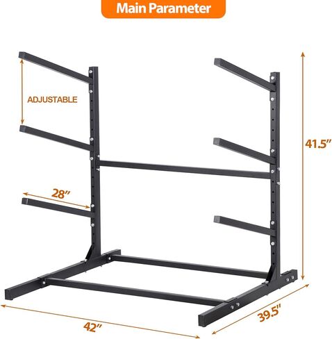 رف تخزين كاياك قائم بذاته من أوكسفانور 3 مستويات، حامل قوارب الكاياك وSUP قابل للتعديل، مقاوم للطقس وشديد التحمل، رف حامل لوح ركوب الأمواج، يحمل قوارب الكاياك، SUPs، ألواح التجديف، الزوارق in Kuwait