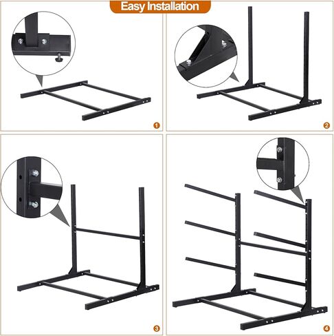 رف تخزين كاياك قائم بذاته من أوكسفانور 3 مستويات، حامل قوارب الكاياك وSUP قابل للتعديل، مقاوم للطقس وشديد التحمل، رف حامل لوح ركوب الأمواج، يحمل قوارب الكاياك، SUPs، ألواح التجديف، الزوارق in Kuwait