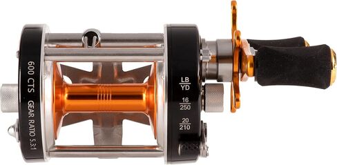Catfish Pro Tournament Series 600CTS Round Baitcasting Reel - 6+1 Stainless Steel Ball Bearings, 5.3:1 Gear Ratio, 19lb Drag, Brass Gears, Centrifugal Brake, Durable & Powerful for Big Catfish Fishing in Kuwait