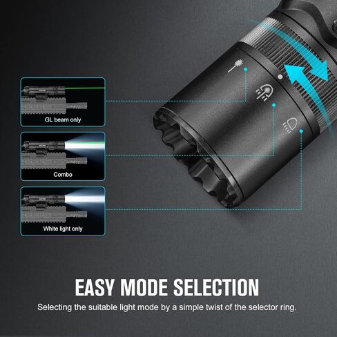 OLIGHT Odin GL 1500 Lumens Picatinny Rail Mount Rechargeable Tactical Flashlight & Baldr S 800 Lumens Compact Rail Mount Weaponlight with Green Beam and White LED Combo in Kuwait