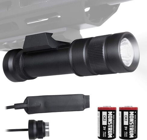 مصباح يدوي Monstrum F200 200 لومن مع مفتاح ضغط عن بعد وحامل سكة Picatinny | للبنادق والبنادق in Kuwait