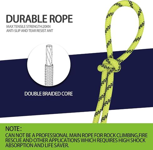 Sutekus 5/16" Accessory Cord Rope High Strength Utility Paracord 8mm Reflective Paracord Hiking Fishing Packaging 130FT (Neon Yellow) in Kuwait