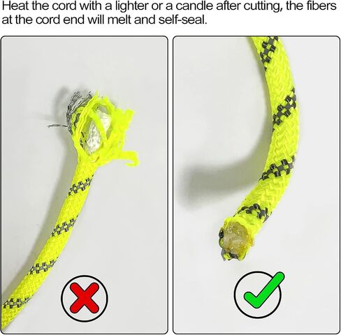 Sutekus 5/16" Accessory Cord Rope High Strength Utility Paracord 8mm Reflective Paracord Hiking Fishing Packaging 130FT (Neon Yellow) in Kuwait