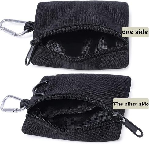 Tactical Keychain Pouch - Military Mini Size Belt Gear EDC Pocket Organizer as Coin Purse ID Card Holder Car Fob Key Waist Case Wallet Headset Pack (Black) in Kuwait