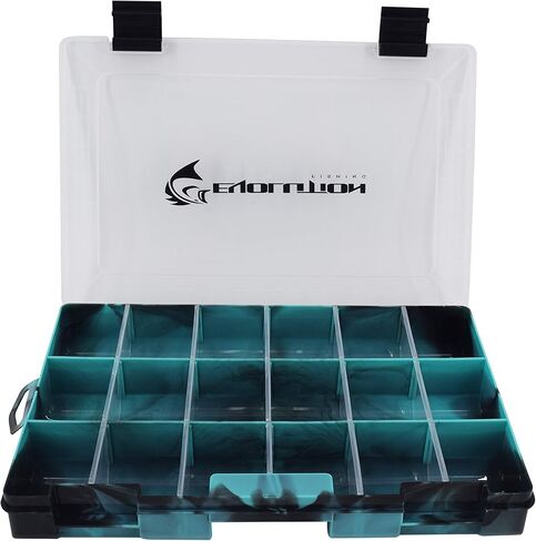 صينية صيد السمك من سلسلة الانجراف 3600 من Evolution Outdoor - منظم صندوق معالجة ملون مع مقصورات قابلة للإزالة، غطاء شفاف، مزلاج إغلاق، تخزين صندوق المرافق in Kuwait
