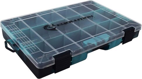 صينية صيد السمك من سلسلة الانجراف 3600 من Evolution Outdoor - منظم صندوق معالجة ملون مع مقصورات قابلة للإزالة، غطاء شفاف، مزلاج إغلاق، تخزين صندوق المرافق in Kuwait