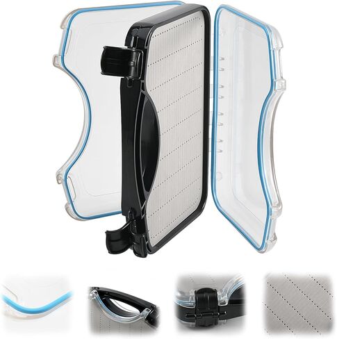 صندوق صيد السمك Goture Fly من ثلاثة جوانب مقاوم للماء لتخزين الذباب (إدراج إسفنجي - 6.02 * 4.09 * 1.61 بوصة) in Kuwait