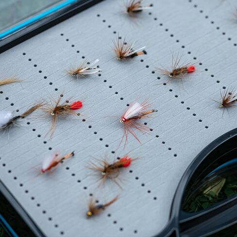 صندوق صيد السمك Goture Fly من ثلاثة جوانب مقاوم للماء لتخزين الذباب (إدراج إسفنجي - 6.02 * 4.09 * 1.61 بوصة) in Kuwait