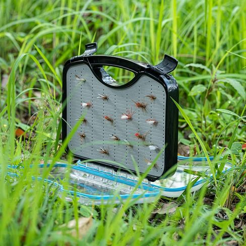 صندوق صيد السمك Goture Fly من ثلاثة جوانب مقاوم للماء لتخزين الذباب (إدراج إسفنجي - 6.02 * 4.09 * 1.61 بوصة) in Kuwait