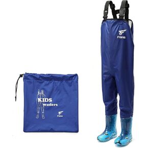 8 مراوح خواضون للأطفال، 2 طبقة مقاومة للماء من مادة PVC للشباب مع أحذية طويلة لصيد الأسماك وصيد الأسماك للأطفال الصغار للأولاد والبنات in Kuwait