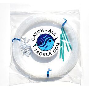 Monofilament Fishing Leader Kit 100yds 2.2mm-500lb Clear-25pcs 2.4mmx18mm crimps in Kuwait