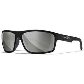 Wiley X Peak Sunglasses, Safety Glasses for Men and Women, UV Eye Protection for Shooting, Fishing, Biking, and Extreme Sports, Matte Black Frames, Silver Flash Tinted Lenses in Saudi Arabia