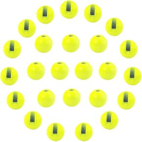 EUPHENG 25 PC Slotted Tungsten Beads Fly Tying Beads Head for Nymph Fishing Materials 12 Colors / 5 Sizes in Kuwait