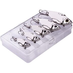 OriGlam 5pcs Fishing Spoons Hard Metal Lure, Fishing Lures Metal Spoons Hard Baits, Metal Fishing Lures for Bass Walleye Trout in Saudi Arabia