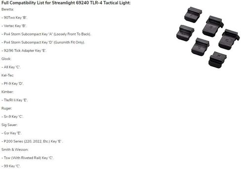 Streamlight 69242 TLR-4 ضوء تكتيكي مثبت على السكك الحديدية مع مشبك كامل USP - 125 لومن in Kuwait
