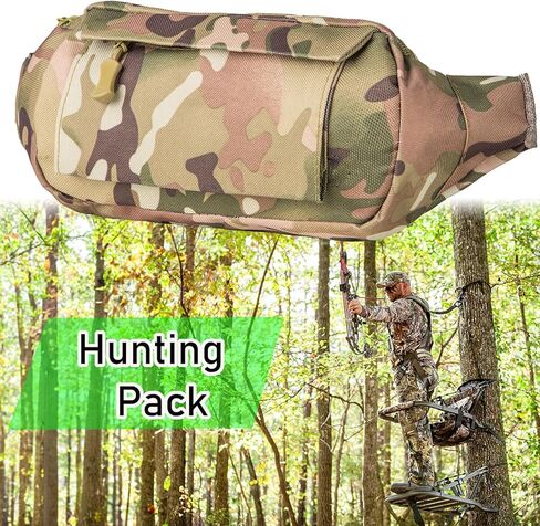 شانغيوان حزمة فاني للصيد، حقيبة ظهر للصيد على الصدر الصغير للخصر من أجل مجموعة مكتشف الحيوانات ومكالمات قذائف البندقية وتصاريح الترخيص مناظير، لحامل شجرة الغزلان، صيد قصير، رحلات خفيفة in Kuwait