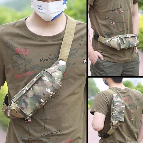 شانغيوان حزمة فاني للصيد، حقيبة ظهر للصيد على الصدر الصغير للخصر من أجل مجموعة مكتشف الحيوانات ومكالمات قذائف البندقية وتصاريح الترخيص مناظير، لحامل شجرة الغزلان، صيد قصير، رحلات خفيفة in Kuwait