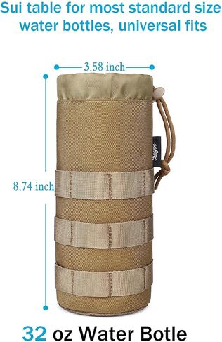 Molle Water Bottle Holder, Upgraded 1000D Nylon Tactical Molle Water Bottle Pouch, Sports Water Bottle Bag Bottom Mesh Lining Hydration Carrier for Camping, Climbing, Hiking and Travelling in Saudi Arabia