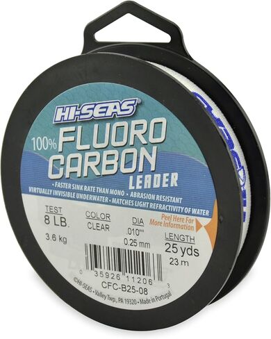 HI-SEAS 100% FLUOROCARBON Fishing LINE Leader - Clear Invisible Leader UNDETECTABLE to Fish, Fast Sinking 6LB-400LB in Kuwait