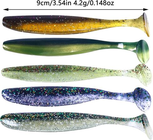 Paddle Tail Swimbaits,Soft Plastic Fishing Lures Swim Baits for Bass Fishing,30/50pcs with Box,Soft Plastic Swimbaits for Bass Trout Crappie Lures Kit for Saltwater Freshwater in Saudi Arabia