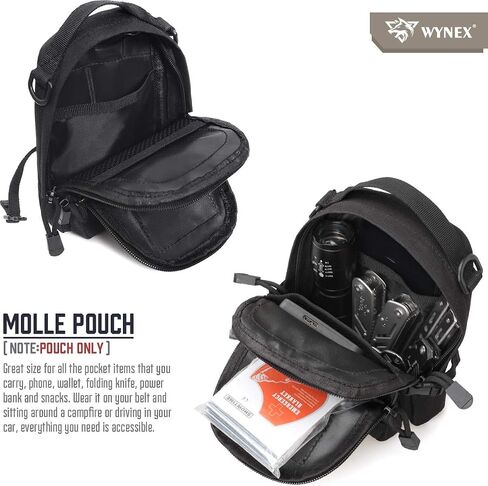 حقيبة WYNEX التكتيكية الصغيرة، حقيبة أدوات EDC، حقيبة أدوات تكتيكية، حقيبة خصر مدمجة متعددة الأغراض تتضمن رقعة العلم، تصميم صغير لحقيبة ظهر هجومية لمدة 3 أيام in Kuwait