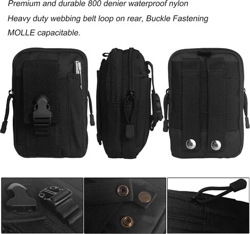 PHILEX Tactical Molle Pouch EDC Utility Gadget Outdoor Men Waist Bag with Phone Belt Clip Holder Holster in Kuwait