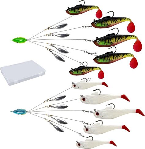 TZDTMEOS Topwater Lure Alabama Rigs مظلة Rigs الصيد Rigs طعم لصيد الأسماك باس الطعم طعم 8 بوصة 1/2 أوقية الصيد الطعم النعامة in Kuwait